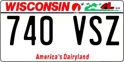 WI license plate 740VSZ