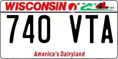 WI license plate 740VTA