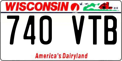 WI license plate 740VTB