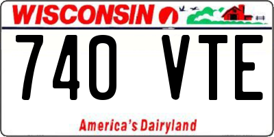 WI license plate 740VTE