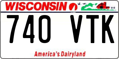 WI license plate 740VTK