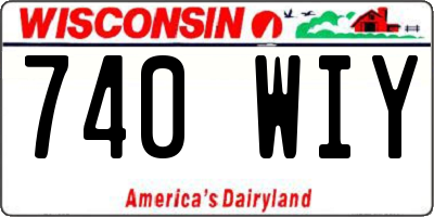 WI license plate 740WIY