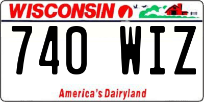 WI license plate 740WIZ