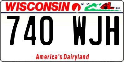 WI license plate 740WJH