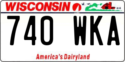 WI license plate 740WKA