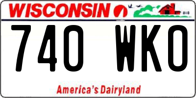 WI license plate 740WKO