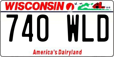 WI license plate 740WLD