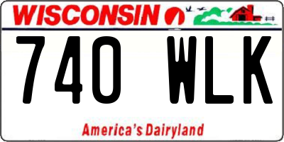 WI license plate 740WLK