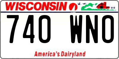 WI license plate 740WNO