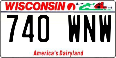 WI license plate 740WNW