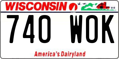 WI license plate 740WOK