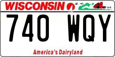 WI license plate 740WQY
