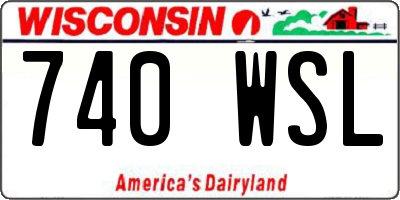 WI license plate 740WSL