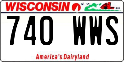 WI license plate 740WWS