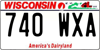 WI license plate 740WXA