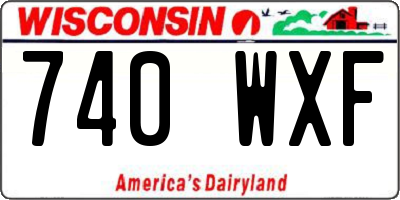 WI license plate 740WXF