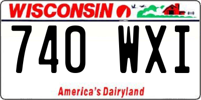 WI license plate 740WXI