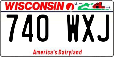 WI license plate 740WXJ