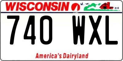 WI license plate 740WXL