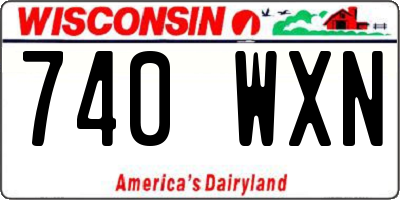 WI license plate 740WXN