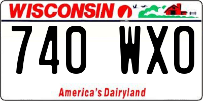 WI license plate 740WXO
