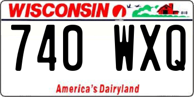 WI license plate 740WXQ