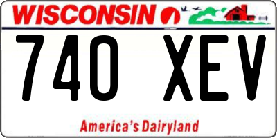 WI license plate 740XEV