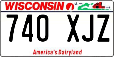 WI license plate 740XJZ