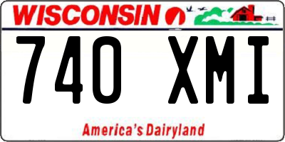 WI license plate 740XMI