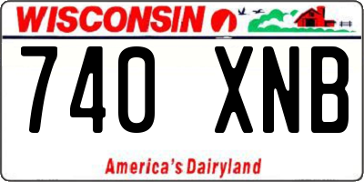 WI license plate 740XNB