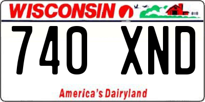 WI license plate 740XND