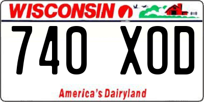 WI license plate 740XOD