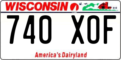 WI license plate 740XOF