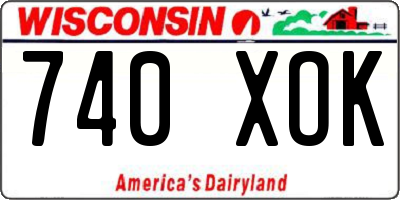 WI license plate 740XOK