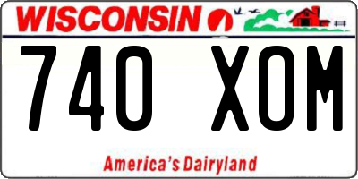 WI license plate 740XOM