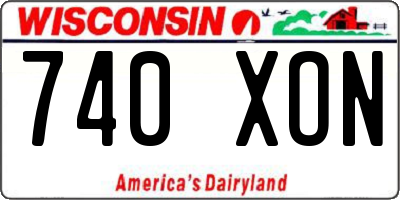 WI license plate 740XON