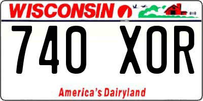 WI license plate 740XOR