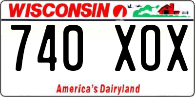 WI license plate 740XOX