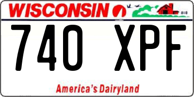 WI license plate 740XPF