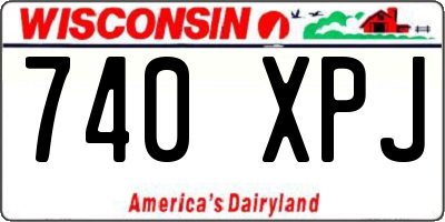 WI license plate 740XPJ
