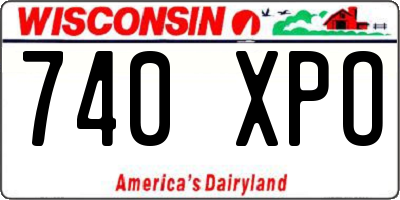 WI license plate 740XPO