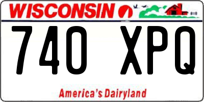 WI license plate 740XPQ