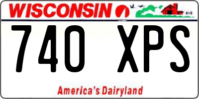 WI license plate 740XPS