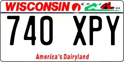 WI license plate 740XPY