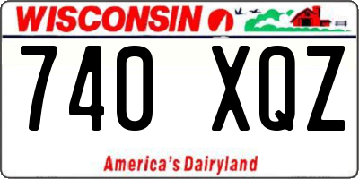 WI license plate 740XQZ