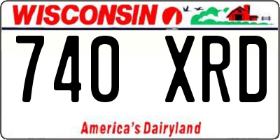 WI license plate 740XRD