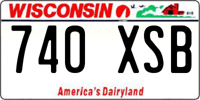 WI license plate 740XSB