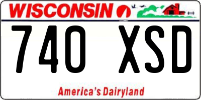WI license plate 740XSD