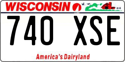 WI license plate 740XSE
