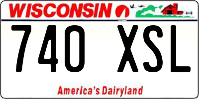 WI license plate 740XSL